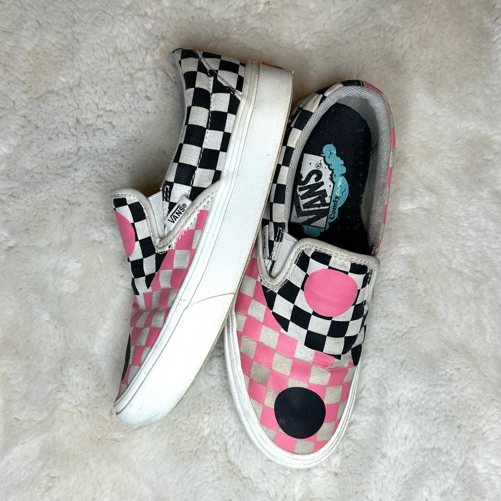 Vans Yin Yang Checkerboard Comfy Cush Platform Slip On Sneakers 6